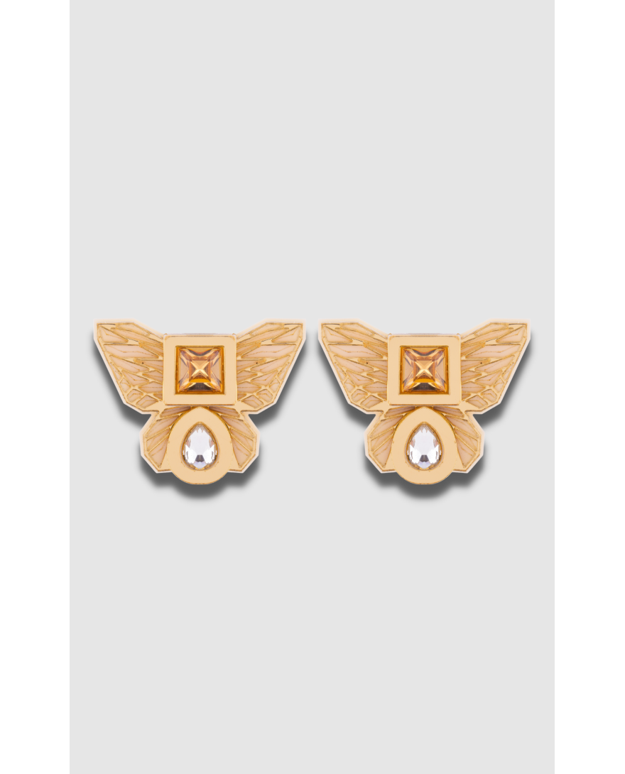 BUTTERFLY STUDS IN CREME